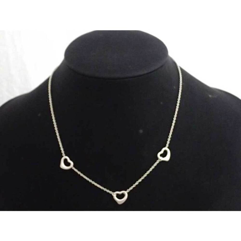 Tiffany Co Triple Heart Necklace Sterling Silver